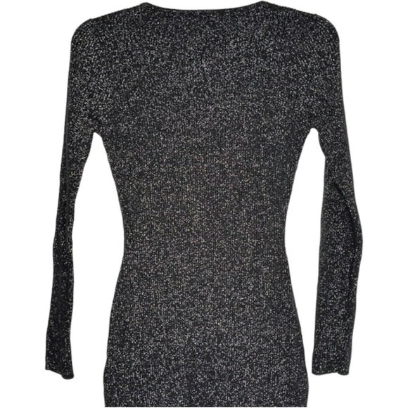 Abercrombie & Fitch Sweetheart Mini Sweater Dress - Black/Silver Metallic - SP - Picture 5 of 10